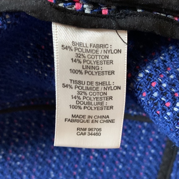 Rebecca Taylor navy pink white stretch tweed jacket - Picture 9 of 10